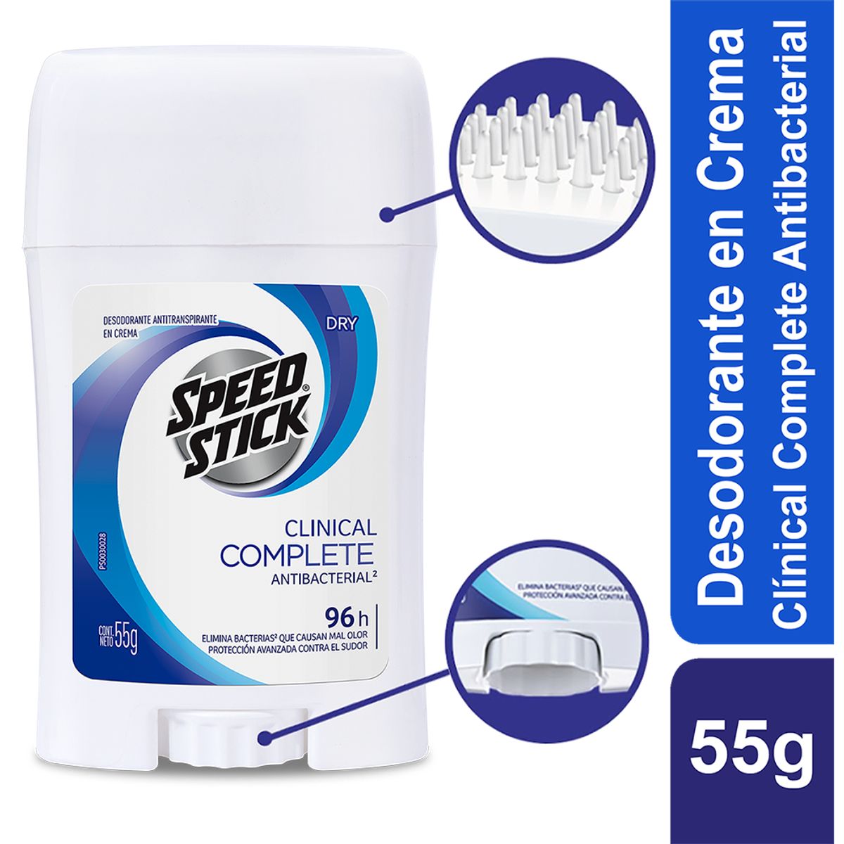 SPEED STICK - Desodorante Clínico en Crema Speed Stick Antibacterial Envase 55 g