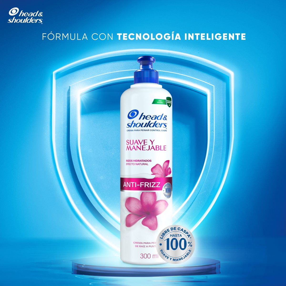HEAD SHOULDERS - Crema para Peinar Head & Shoulders Suave y Manejable Rizos Envase 300 mL