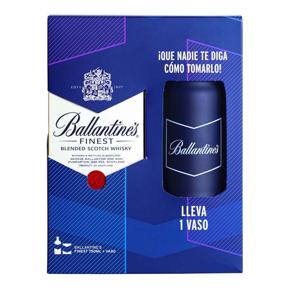 BALLANTINES - Whisky Ballantines Finest 750 mL + Vaso