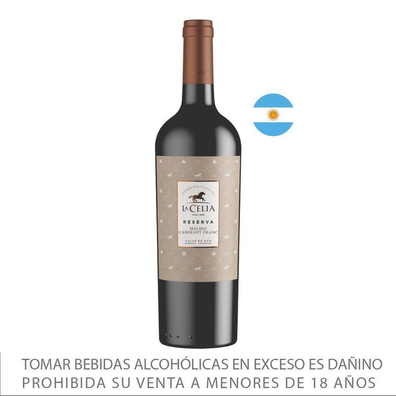 LA CELIA - Vino Tinto La Celia Reserva Malbec Cabernet Franc Botella 750 mL