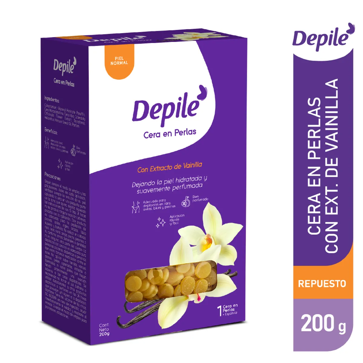 DEPILE - Cera Depiladora Depile Perlas Vainilla Caja 200 g