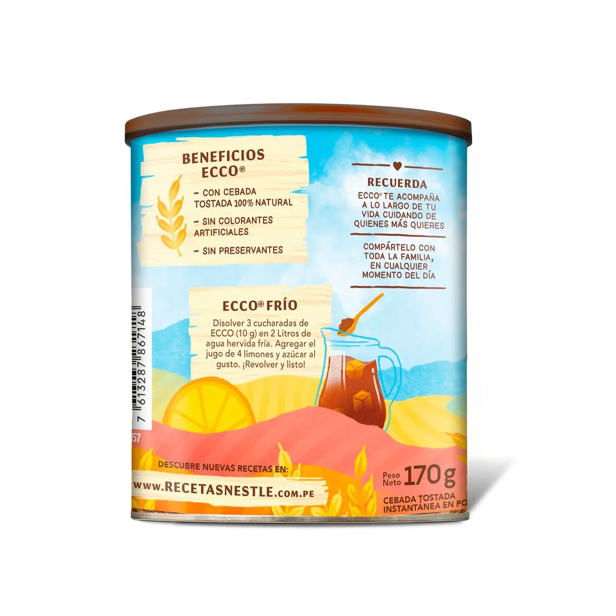 ECCO - Cebada Instantánea Tostada Ecco Lata 170 g