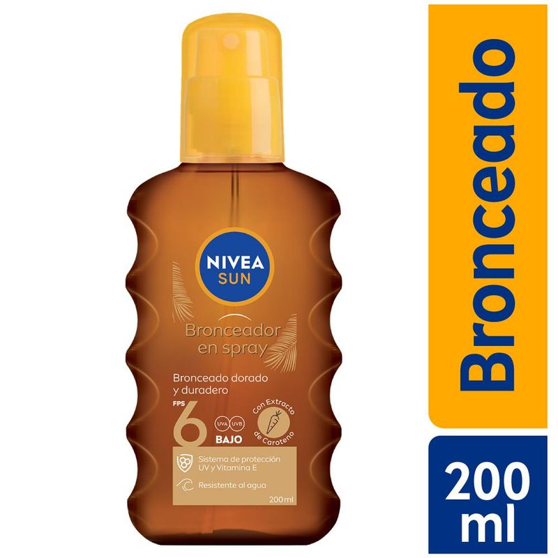 NIVEA - Aceite Nivea Sun Protect & Bronze Spray Fps 6 200 mL