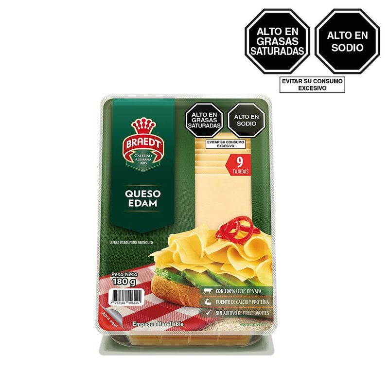 BRAEDT - Queso Edam Braedt 180 g