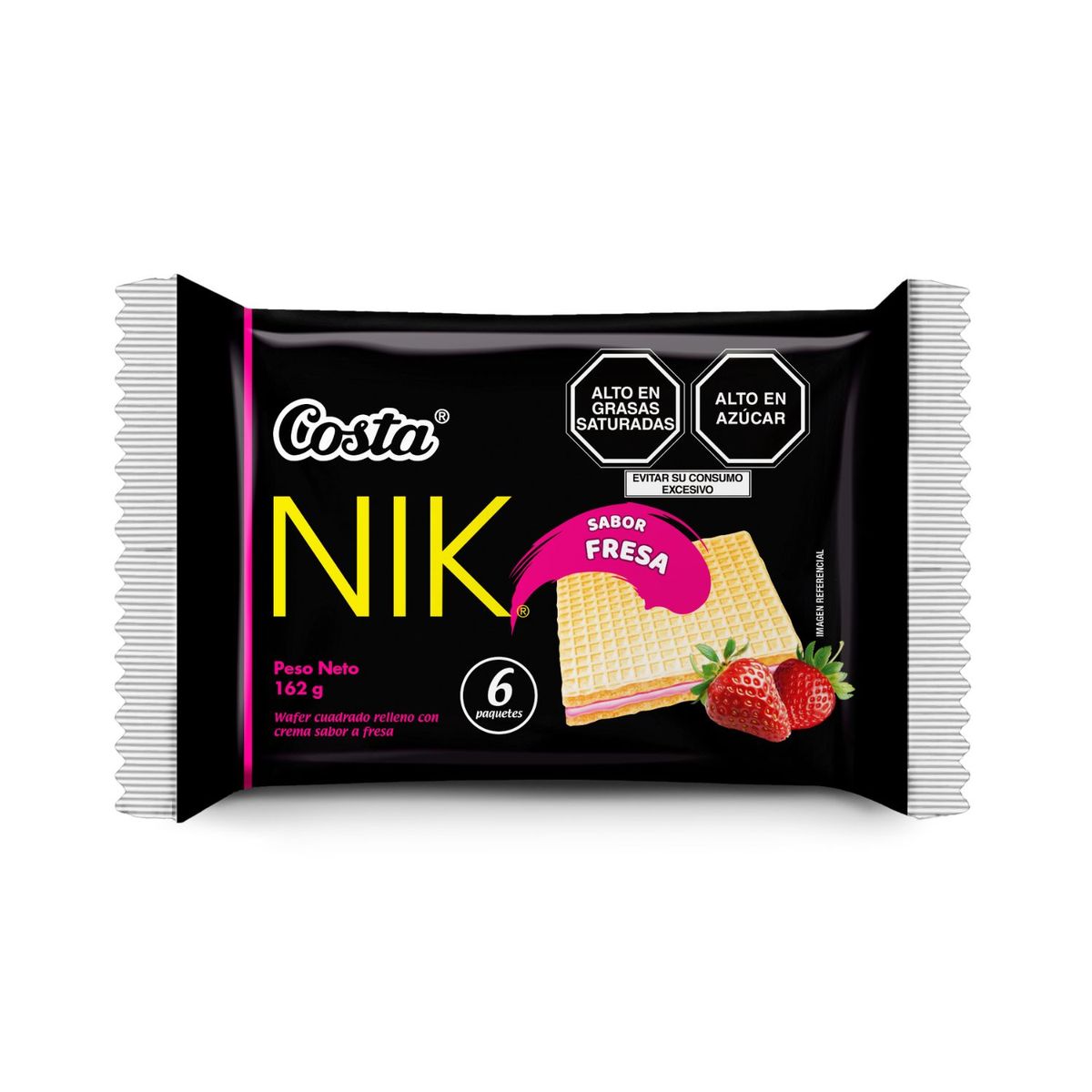 COSTA - Wafer Nik Fresa Sixpack 162 g