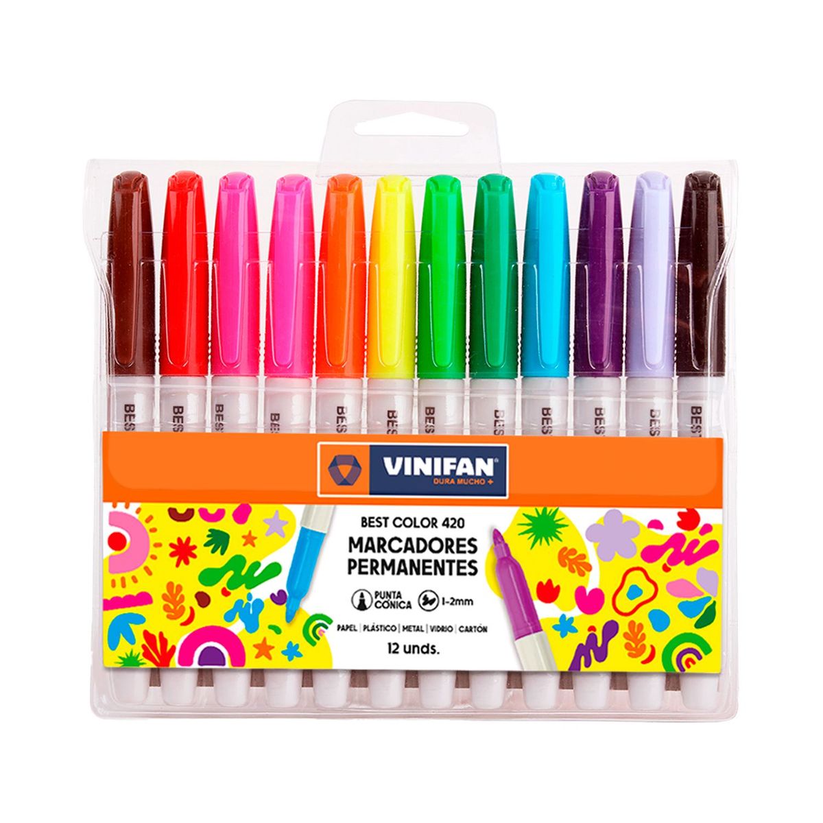 VINIFAN - Plumones Permanentes Vinifan Best Color Estuche 12 Und