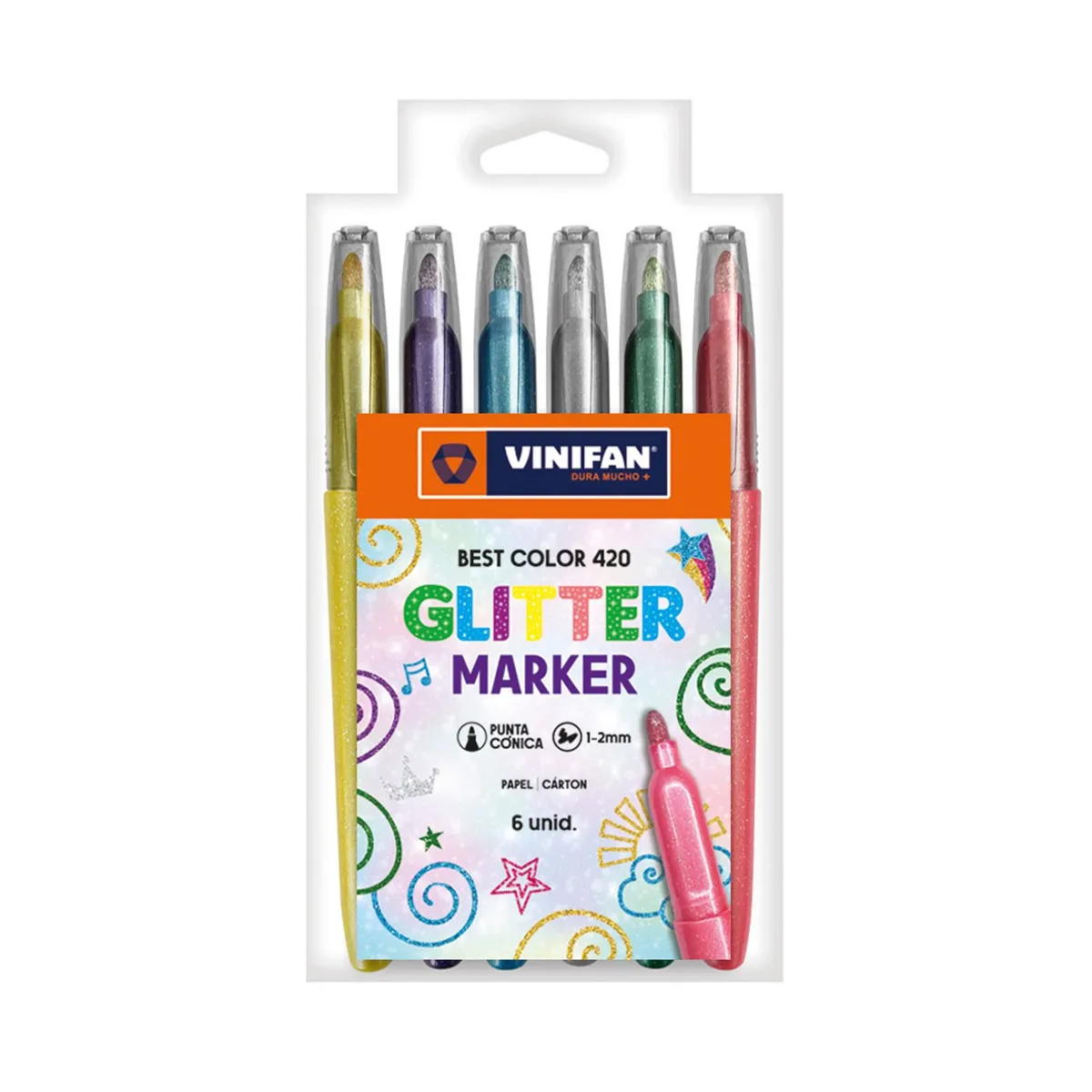 VINIFAN - Plumones Permanentes Vinifan Escarchados Best Color Estuche 6 Und