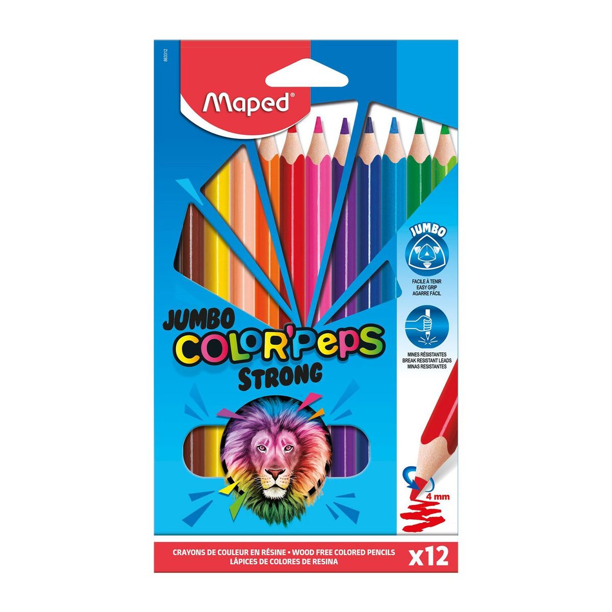 MAPED - Colores Maped Jumbo Strong Color Peps Caja 12 Und