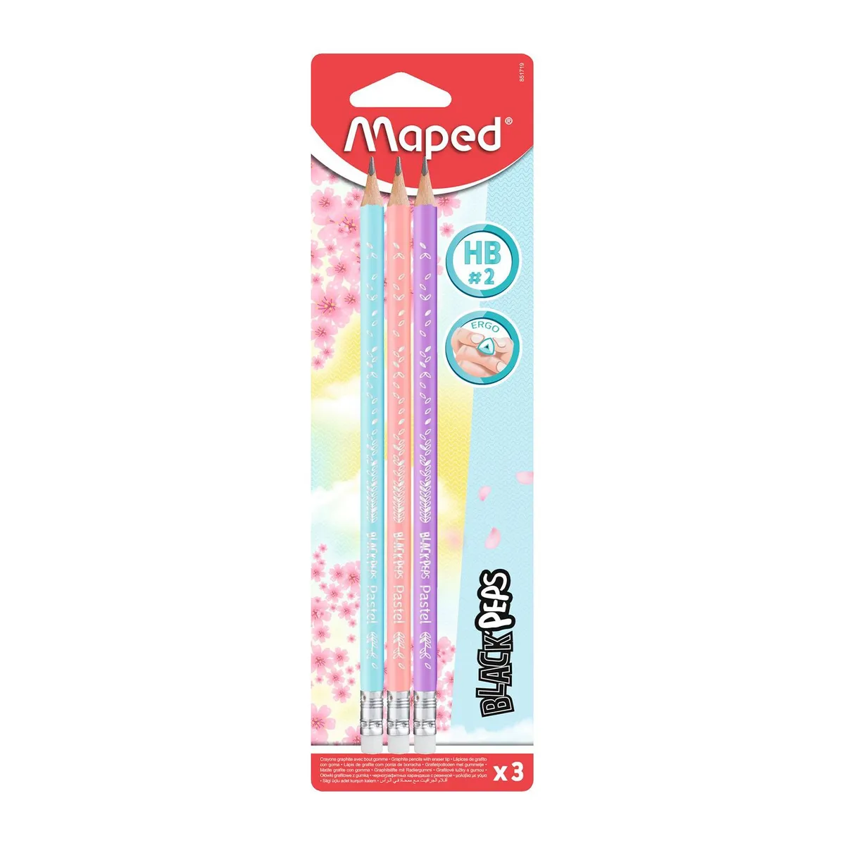 MAPED - Lápices Maped HB Estilo Pastel Empaque 3 Und