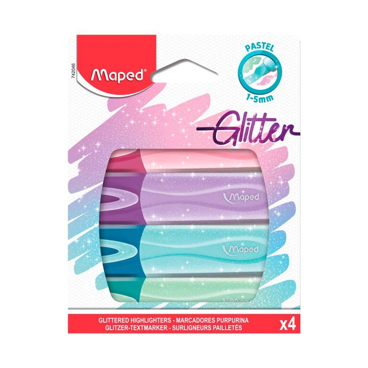 MAPED - Resaltador Maped Con Escarcha Glitter Caja 4 Und