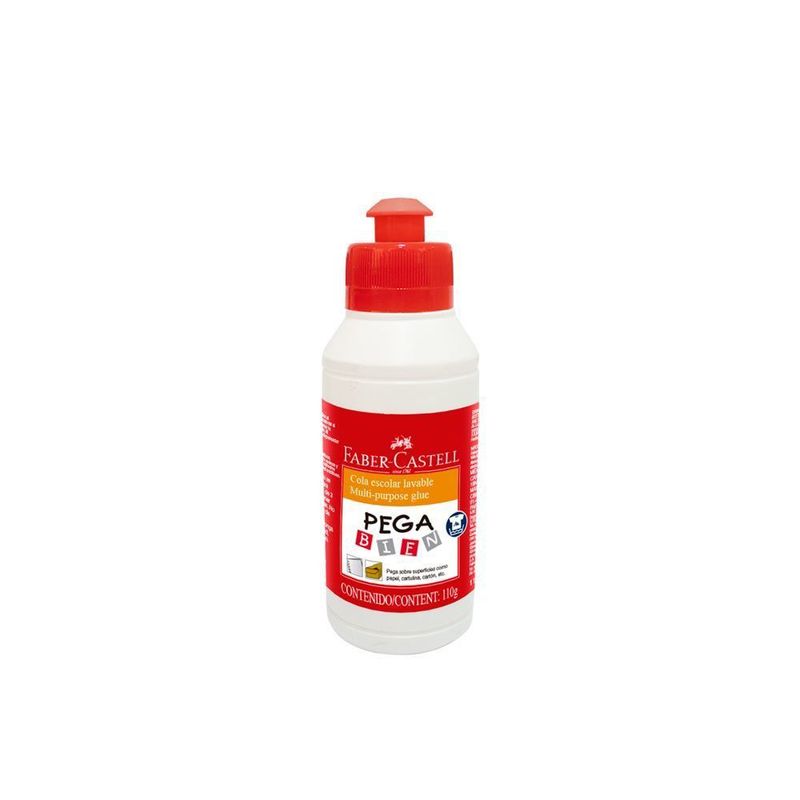 FABER CASTELL - Goma Líquida Faber Castell Blanca Escolar Pega Bien Envase 110 G