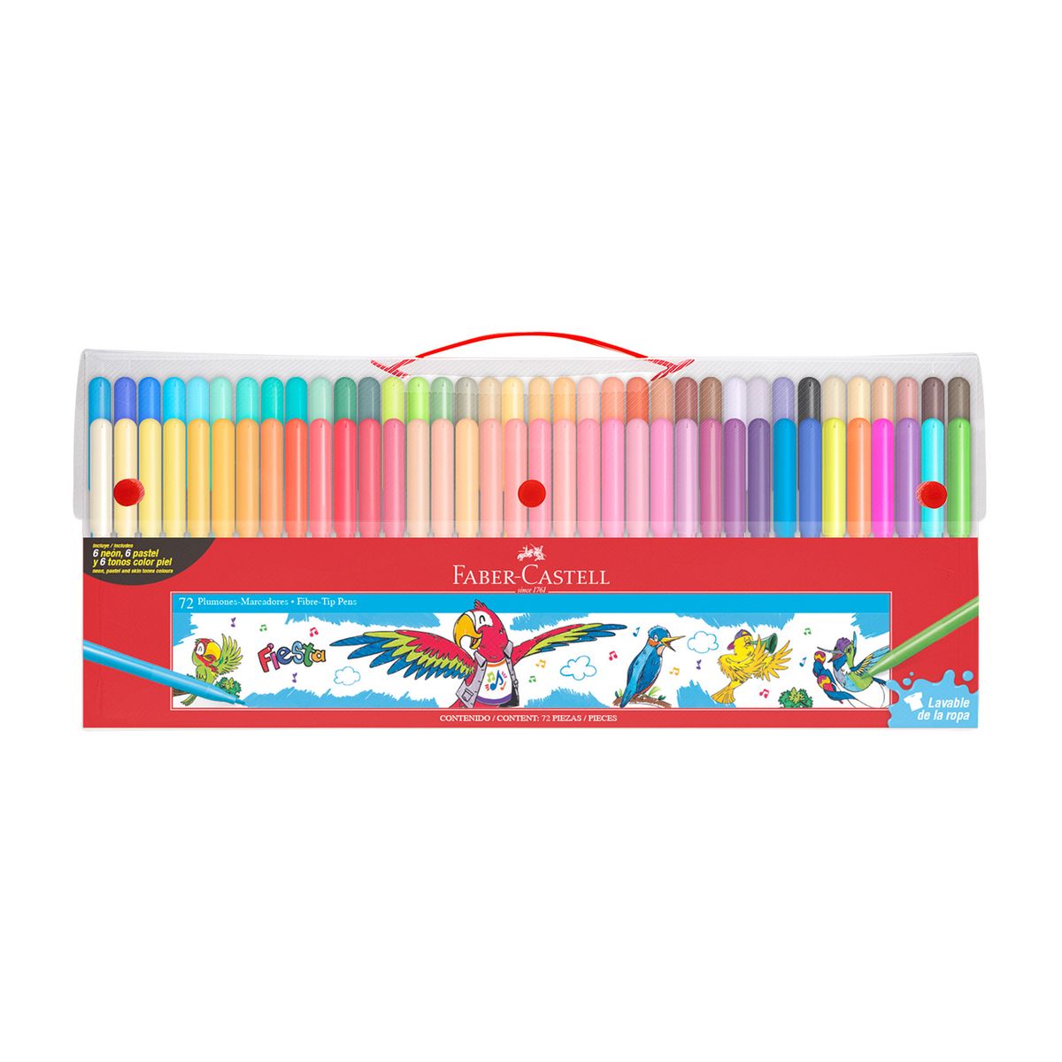 FABER CASTELL - Plumones Faber Castell Fiesta 45 Estuche 72 Und
