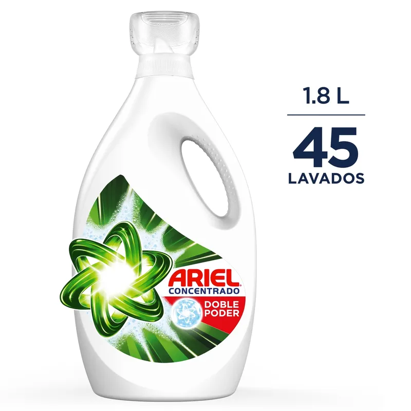 ARIEL - Detergente Líquido Ariel Doble Poder Concentrado Envase 1.8 L