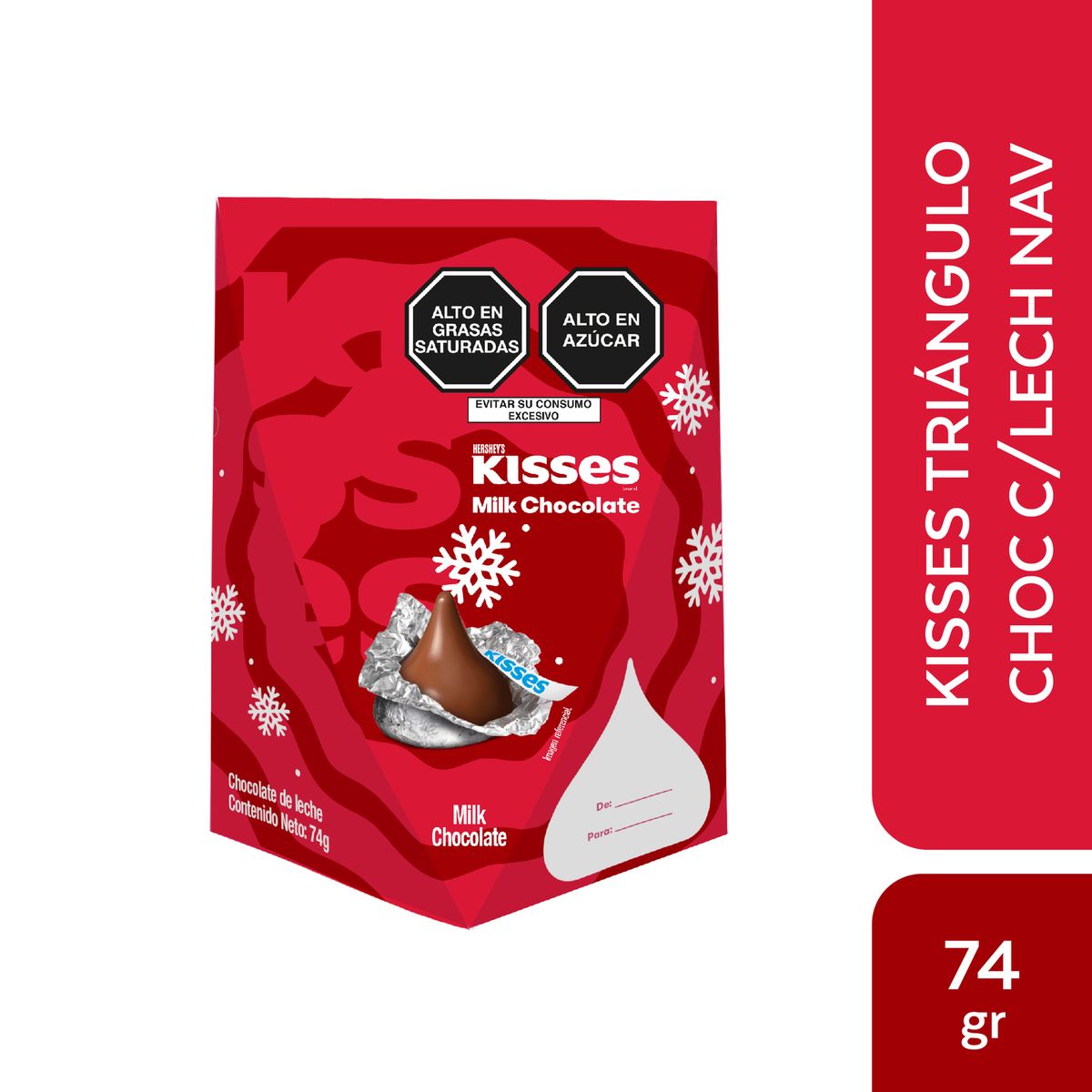 HERSHEYS - Chocolates con Leche Kisses Triángulo Empaque 74 g