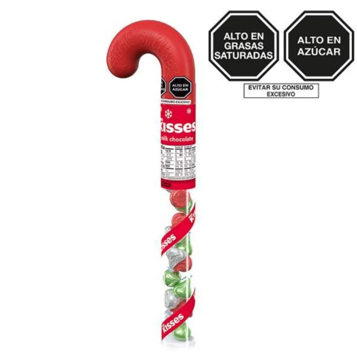 HERSHEYS - Chocolate Hersheys Kisses Bastón Navidad Empaque 63 g