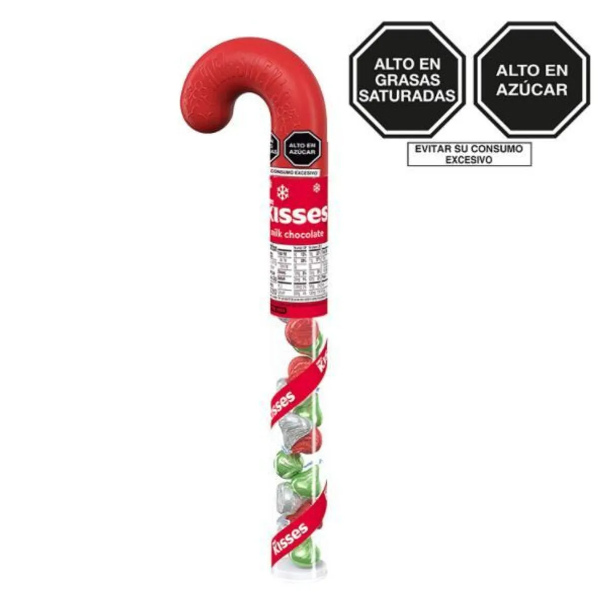 HERSHEYS - Chocolate Hersheys Kisses Bastón Navidad Empaque 63 g