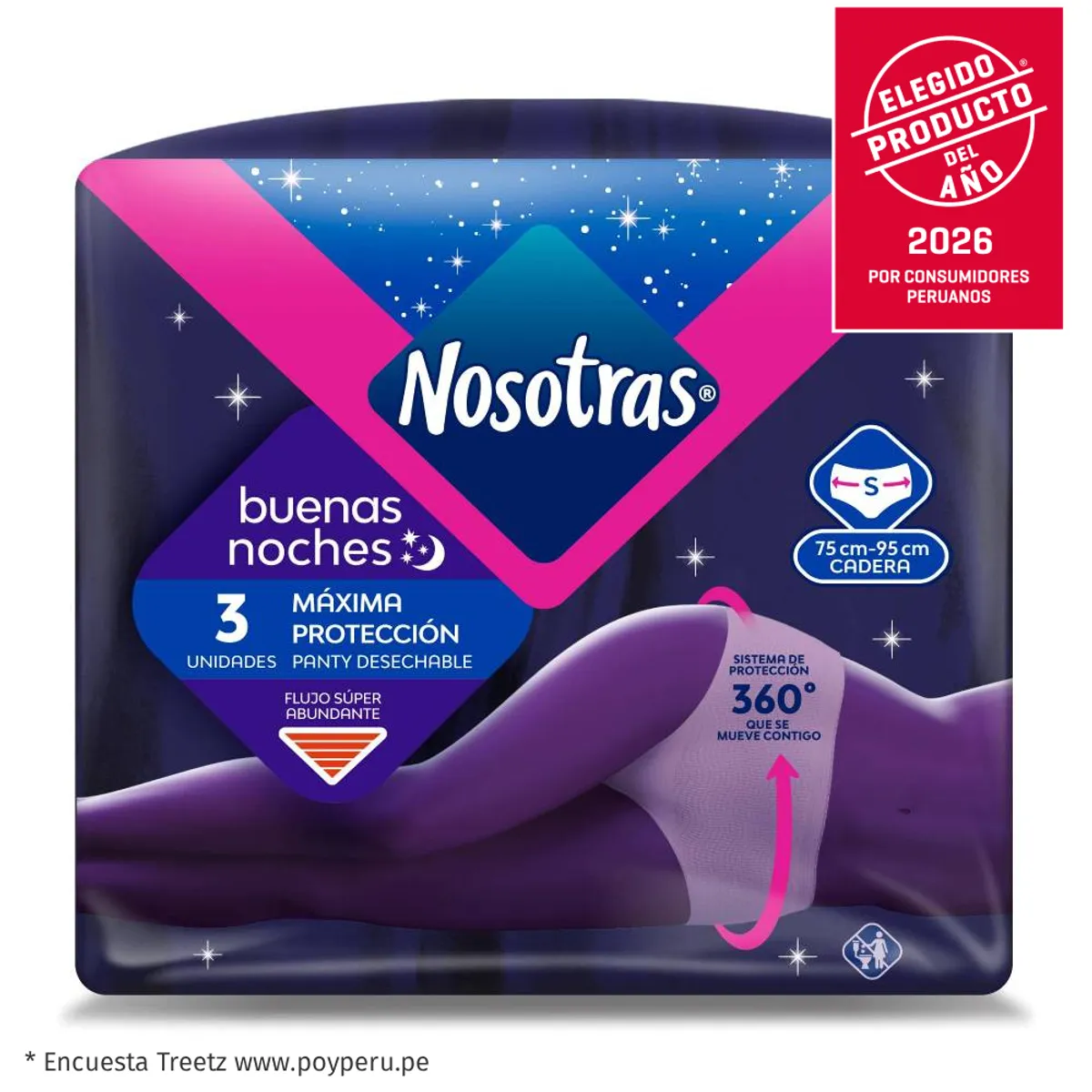 NOSOTRAS - Calzón Nocturno Nosotras Talla S Empaque 3 Und