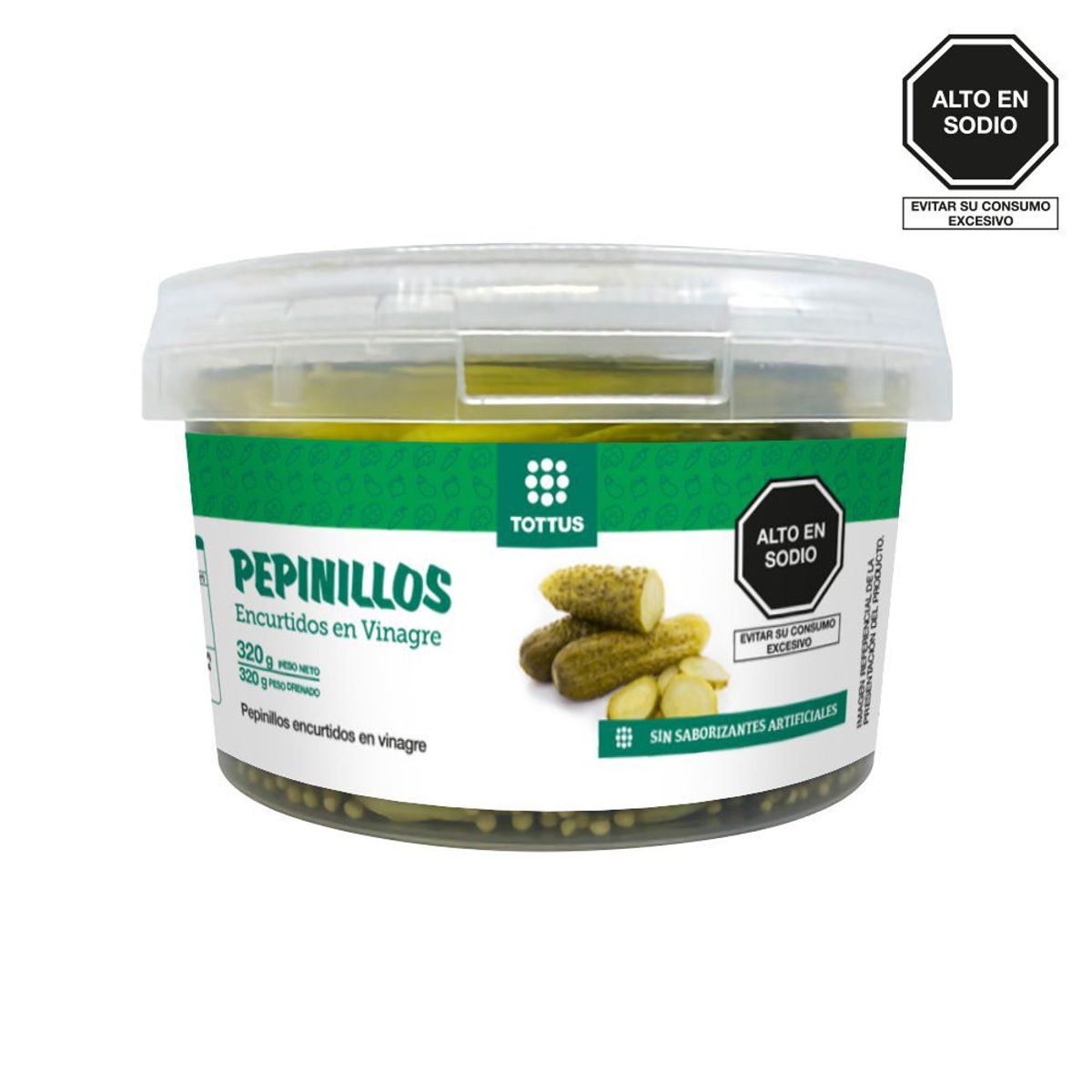 TOTTUS - Pepinillos Encurtidos Tottus Envase 350 g