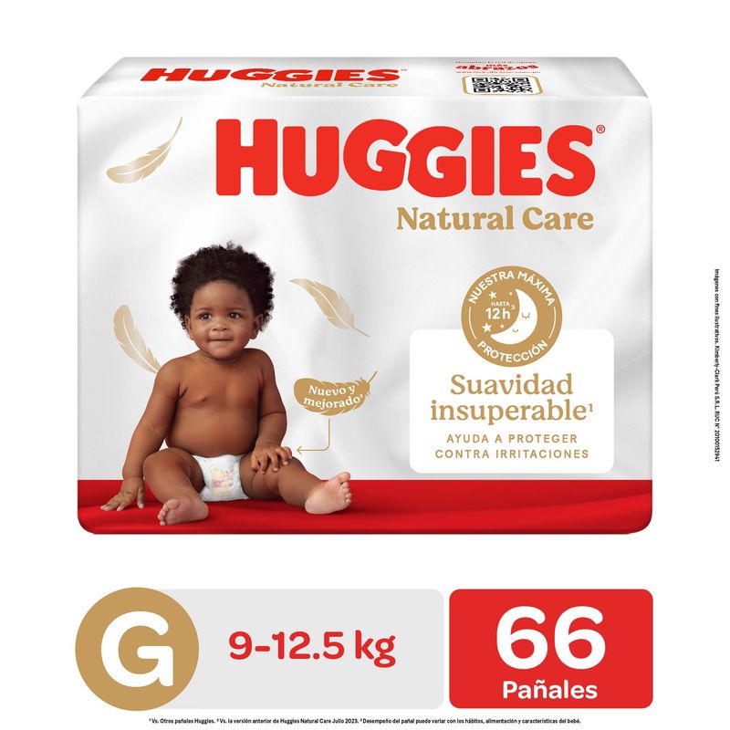 HUGGIES - Pañales Huggies Natural Care Talla G Empaque 66 Und