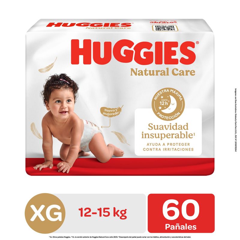 HUGGIES - Pañales Huggies Natural Care Talla XG Empaque 60 Und
