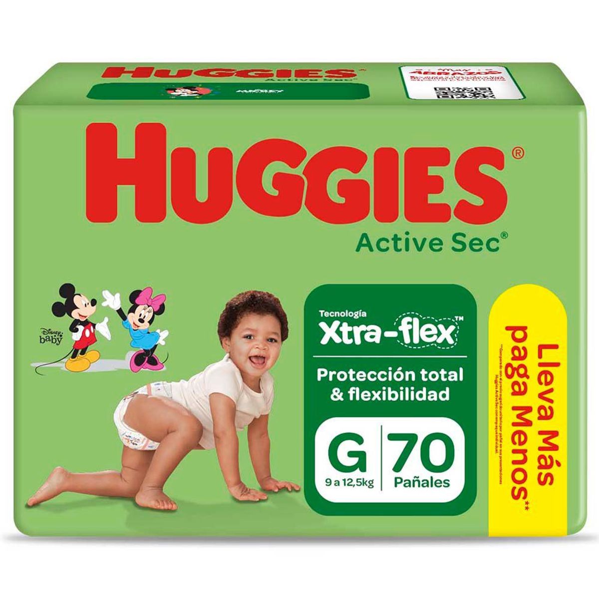 HUGGIES - Pañales Huggies Active Sec Xtra Flex Talla G Empaque 70 Und