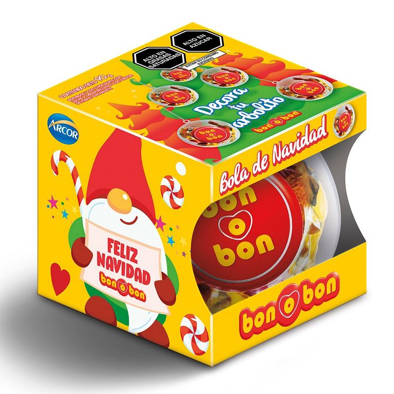 BON O BON - Bombones Bon o Bon Bola de Navidad Empaque 90 g