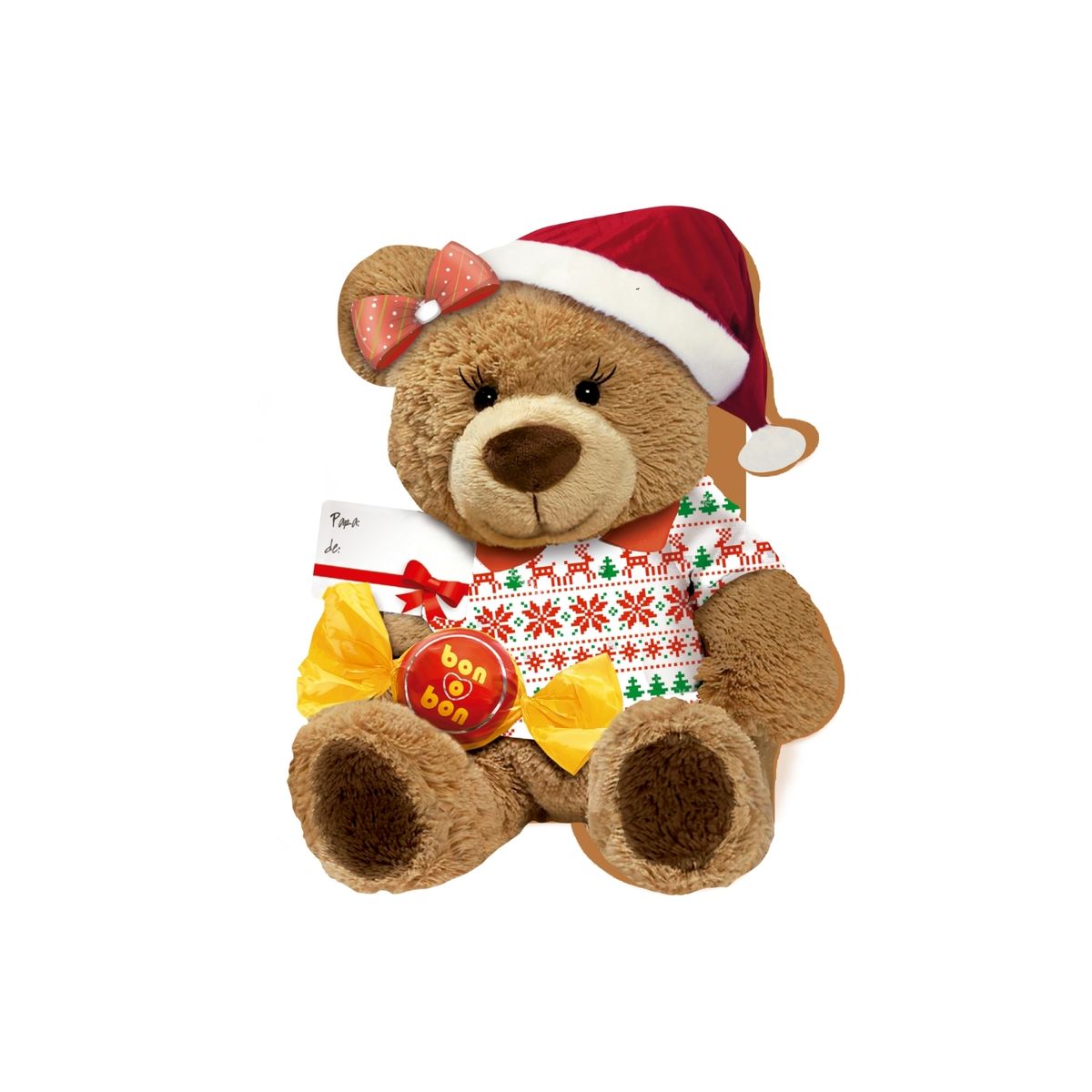 BON O BON - Bombones de Chocolate Bon o Bon Osito Navideño Empaque 75 g