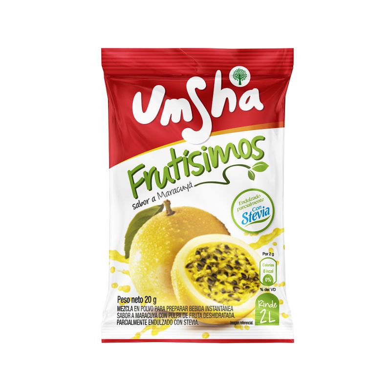 UMSHA - Bebida Polvo Umsha Frutísimo Maracuya Empaque 20 g