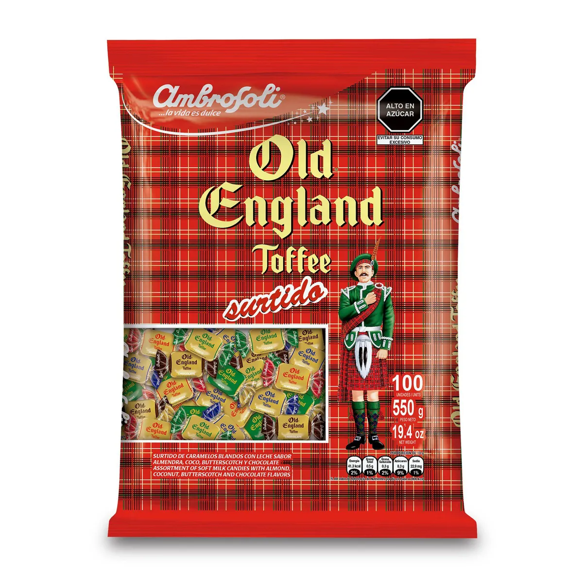 AMBROSOLI - Caramelo Blando Old England Toffee Surtido Bolsa 500 g
