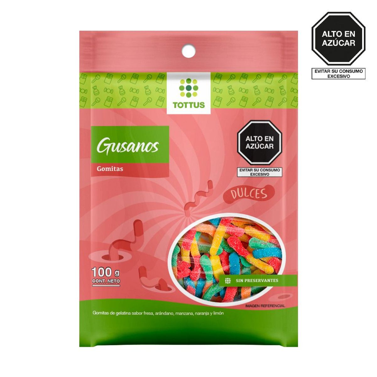 TOTTUS - Gomitas Gusanos Tottus Empaque 100 g