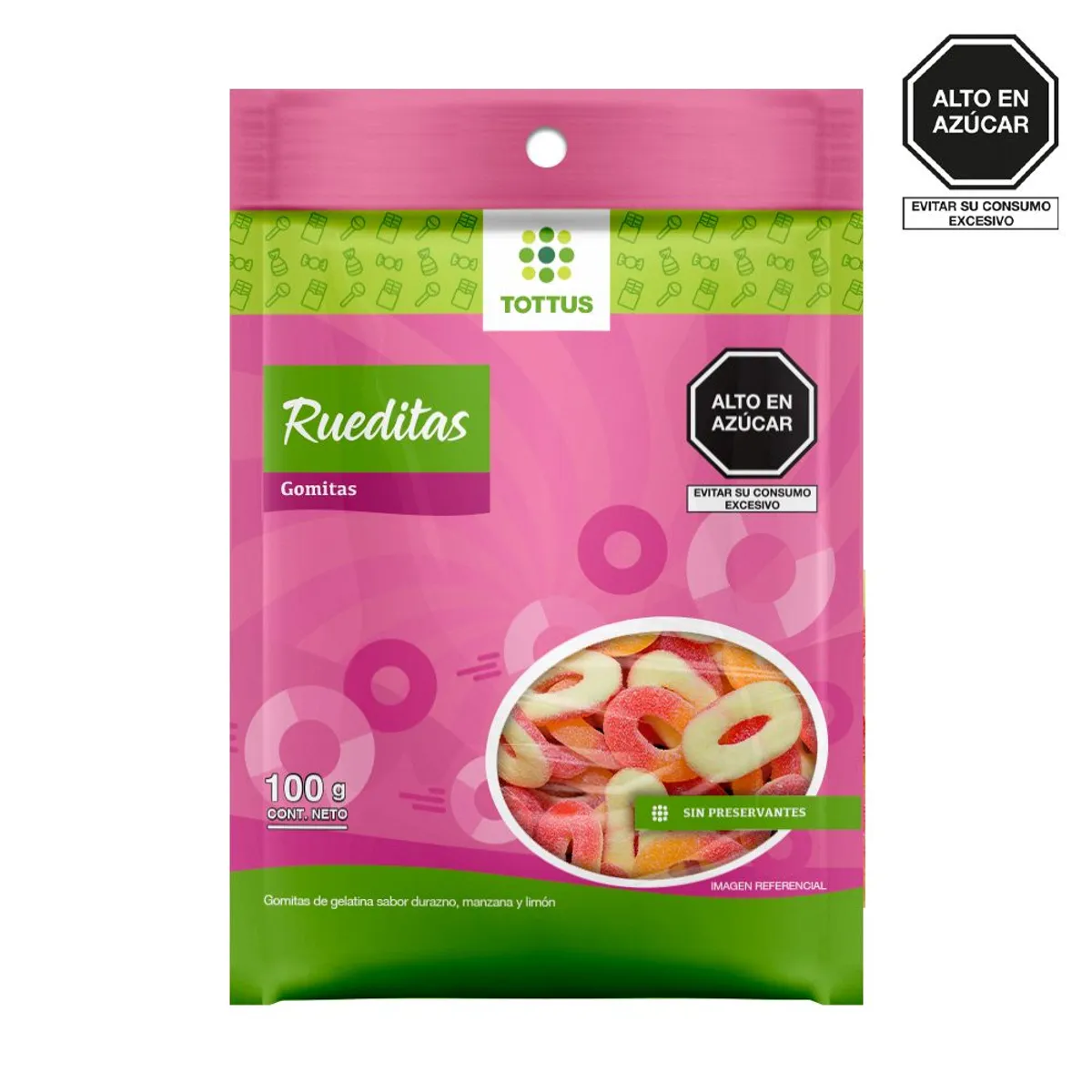 TOTTUS - Gomitas Rueditas Tottus Empaque 100 g