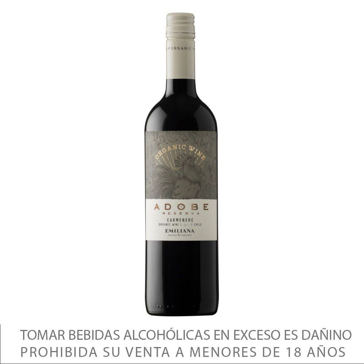 EMILIANA - Vino Emiliana Adobe Carmenere Botella 750 mL