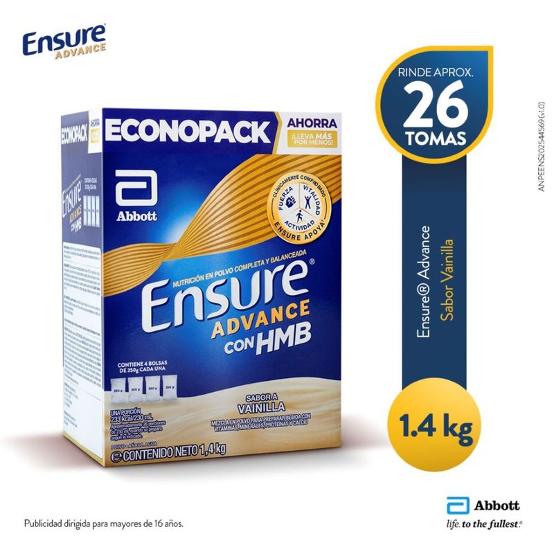 ENSURE - Fortificante Ensure Advance Vainilla 1.4K g