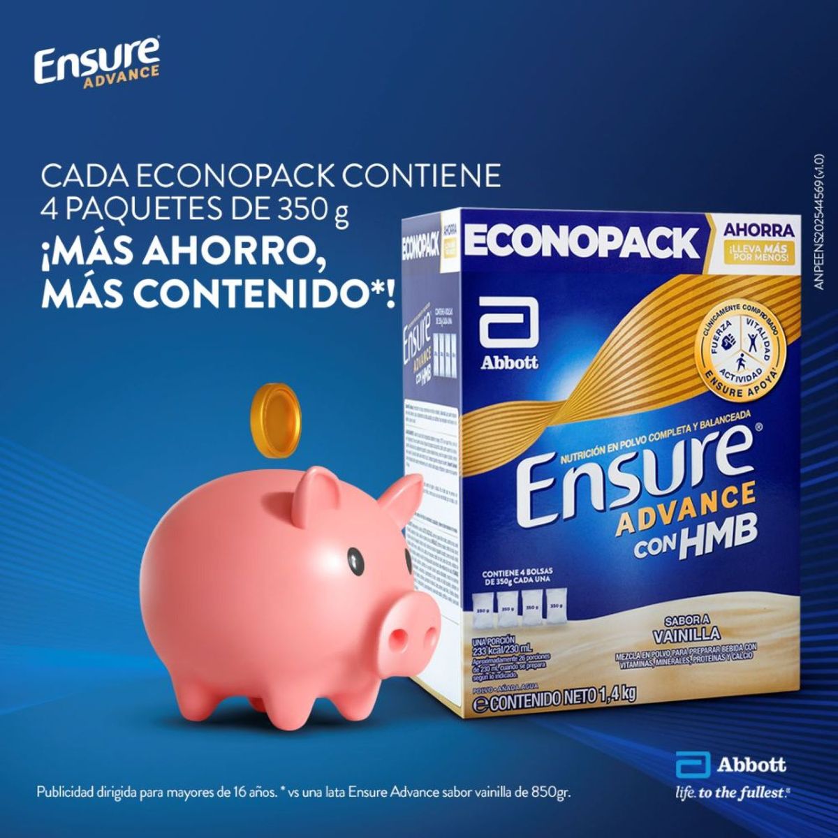 ENSURE - Fortificante Ensure Advance Vainilla 1.4K g
