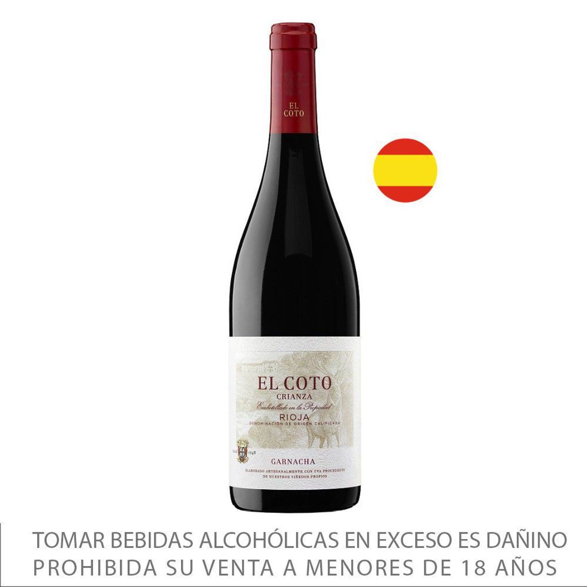 EL COTO - Vino Tinto El Coto Garnacha Crianz Botella 750 mL