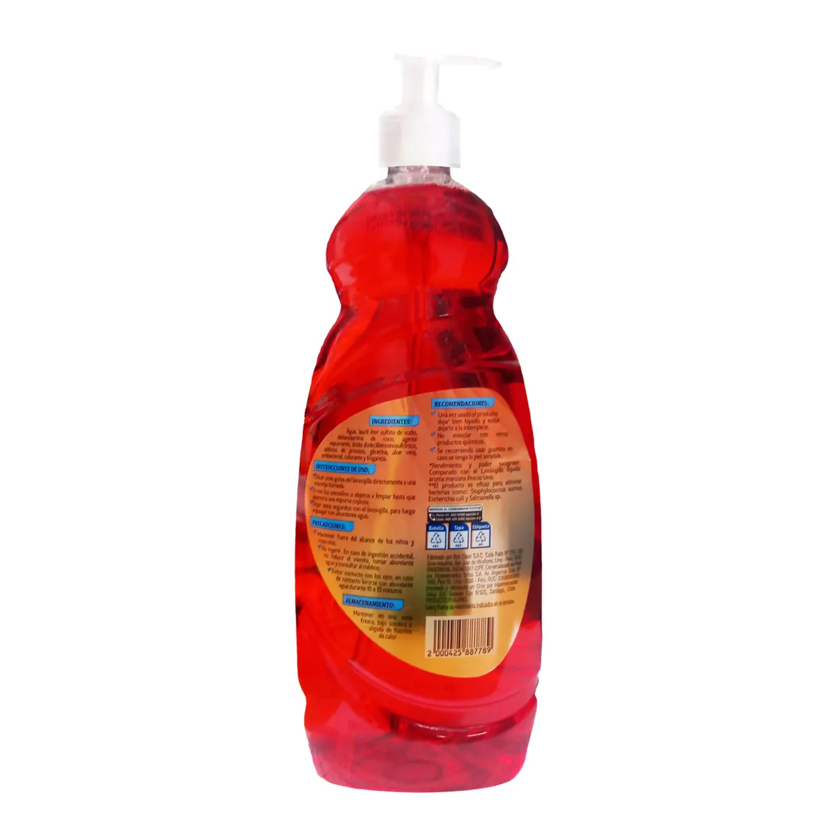 TOTTUS - Lavavajilla Líquido Tottus Antibacterial Frutos Rojos Envase 900 mL