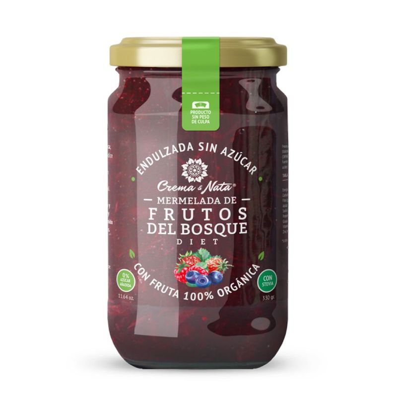 CREMA Y NATA - Mermelada Crema y Nata Diet Frutos del Bosque Envase 330 g