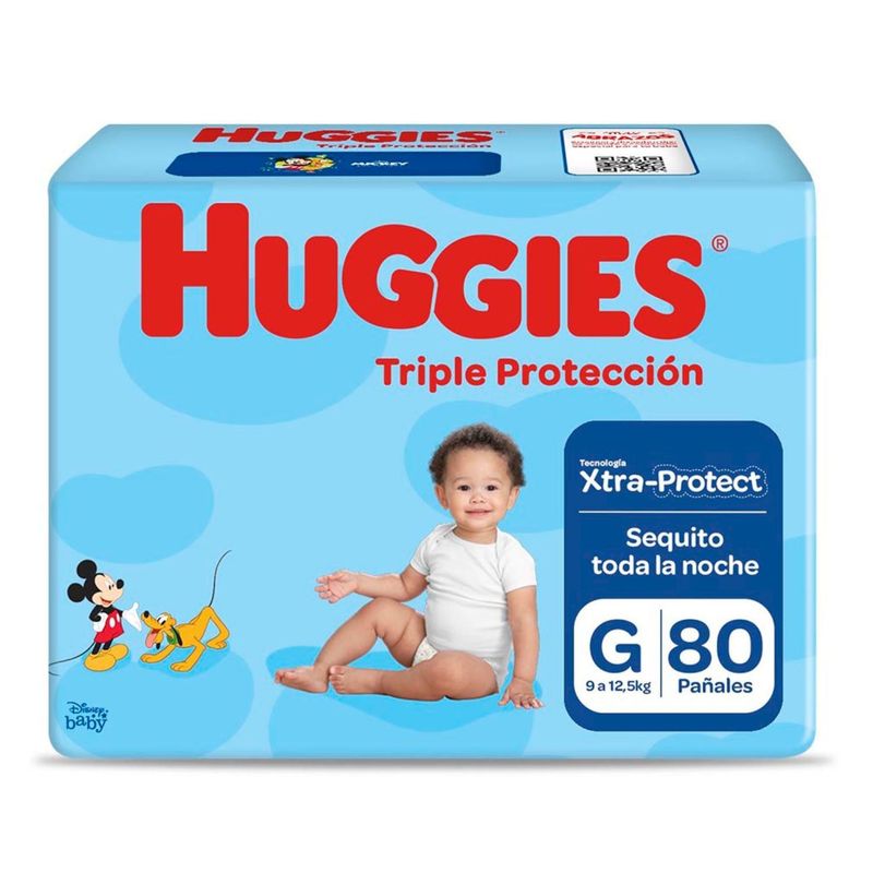 HUGGIES - Pañales Huggies Triple Protección Talla G Empaque 80 Und
