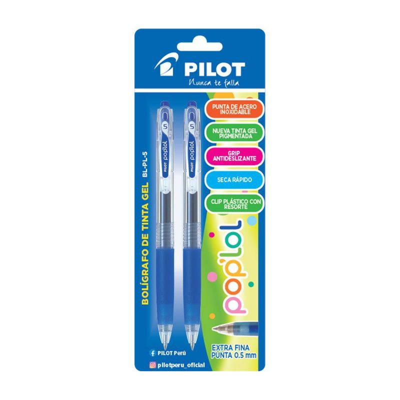 PILOT - BOLIGRAFO PILOT POPLOL BL PL5 AZUL 2PK