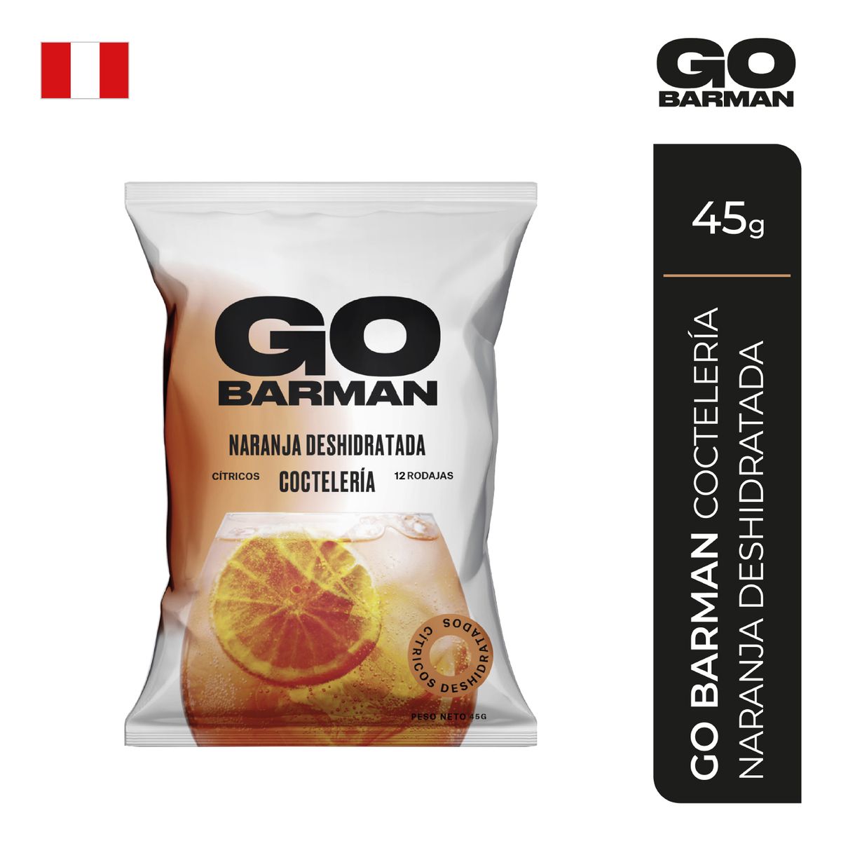 GO BARMAN - Naranja Deshidratada Go Barman en Rodajas Bolsa 45 g