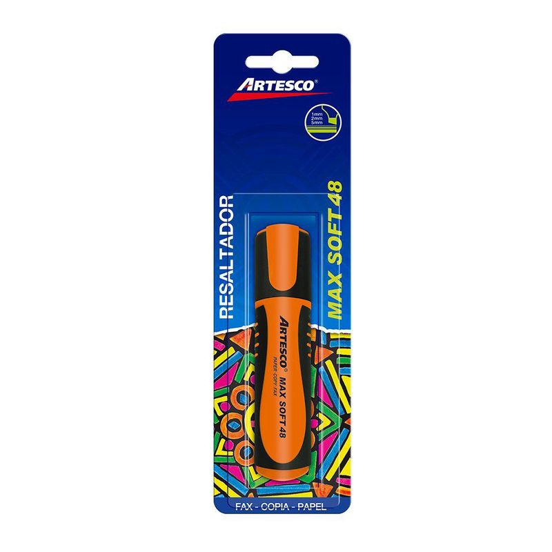 ARTESCO - Blist Resaltador Max Soft 48 Naranja
