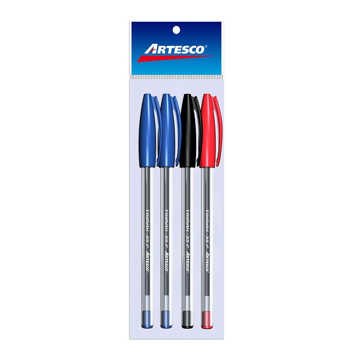 ARTESCO - Lapicero Artesco Trimax 35F Azul Negro Rojo Empaque 3 Und