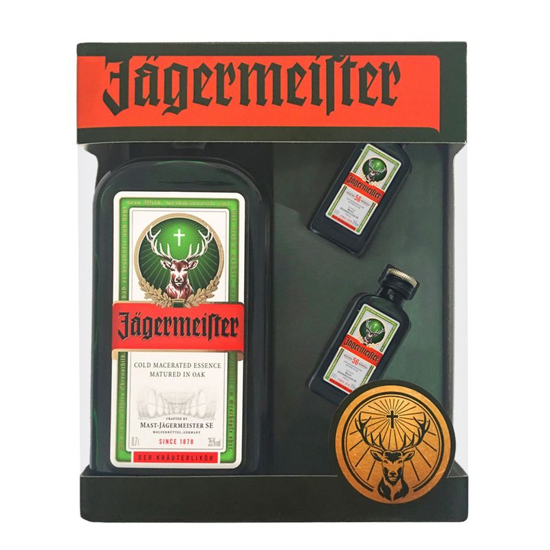 JAGERMEISTER - Pack Licor Jagermeister 700 mL + 2 Miniaturas 20 mL