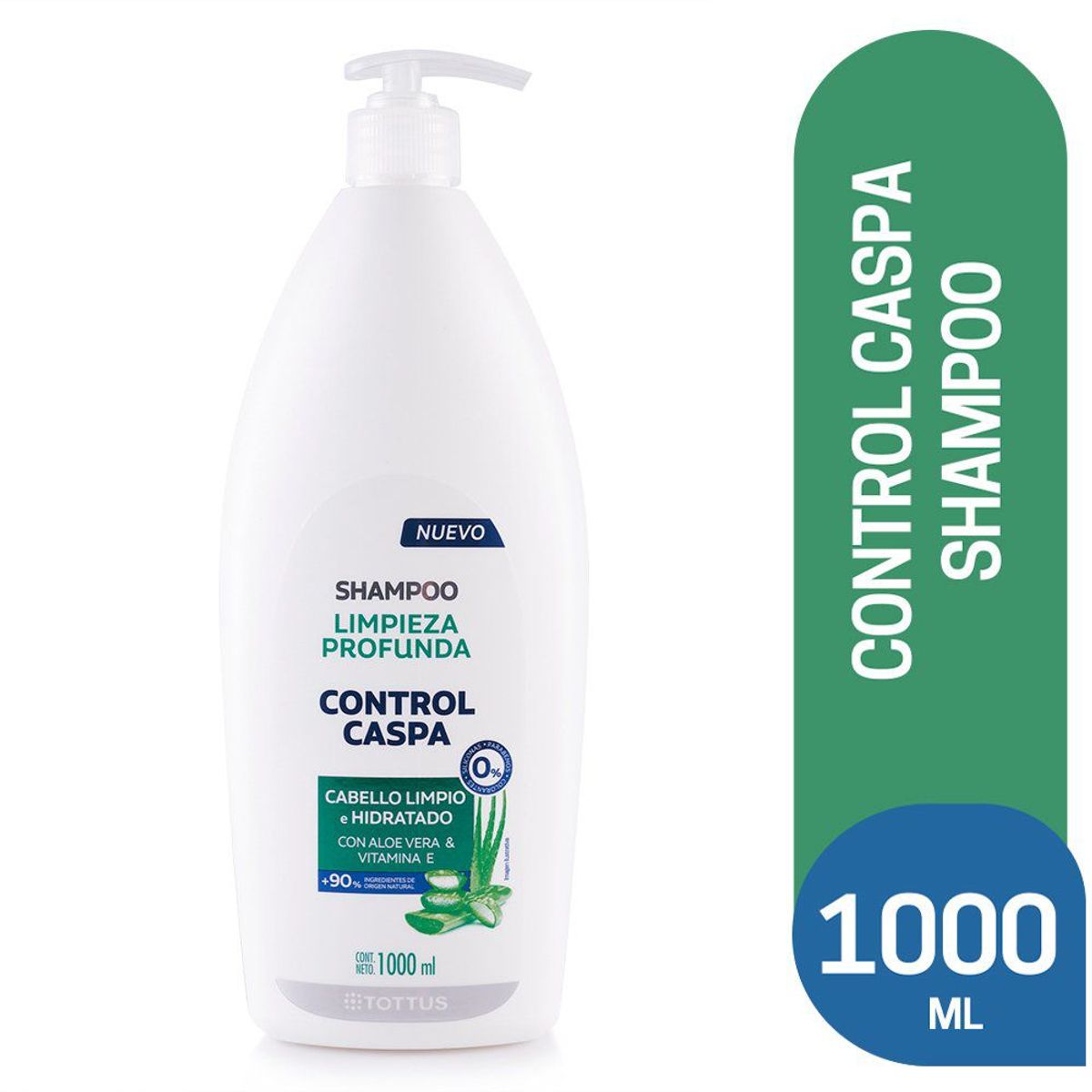 TOTTUS - Shampoo Tottus Control Caspa Limpieza Profunda Botella 1 L