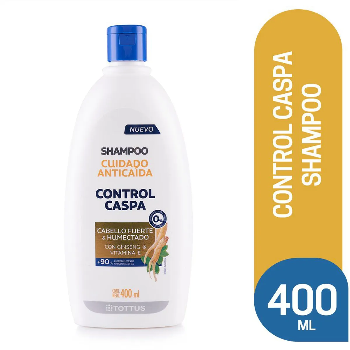 TOTTUS - Shampoo Tottus Control Caspa Cuidado Anticaída Botella 400 mL