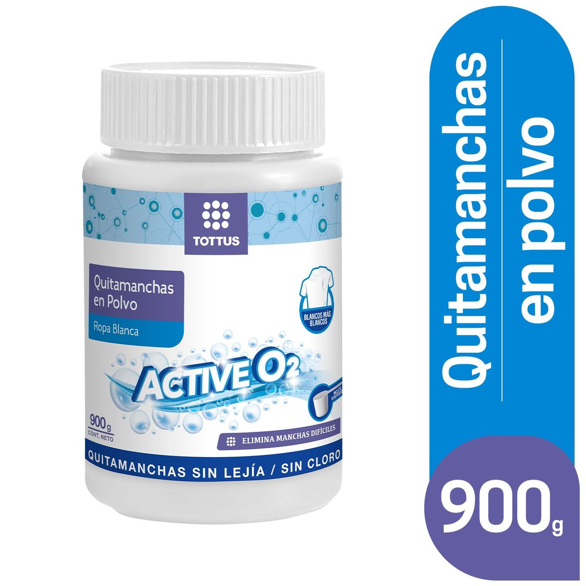 TOTTUS - Quitamanchas en Polvo Tottus Ropa Blanca Envase 900 g