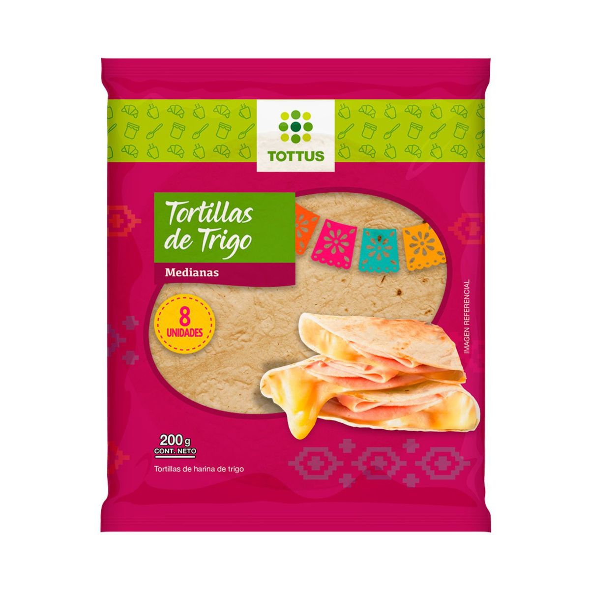 TOTTUS - Tortillas de Trigo Tottus Medianas Empaque 8 Und