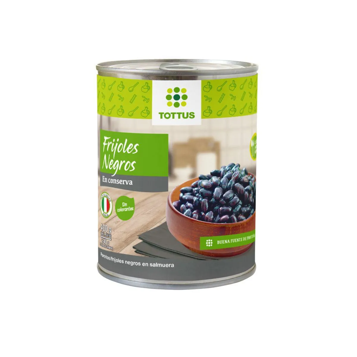 TOTTUS - Conserva de Frijoles Negros en Salmuera Tottus 400 g