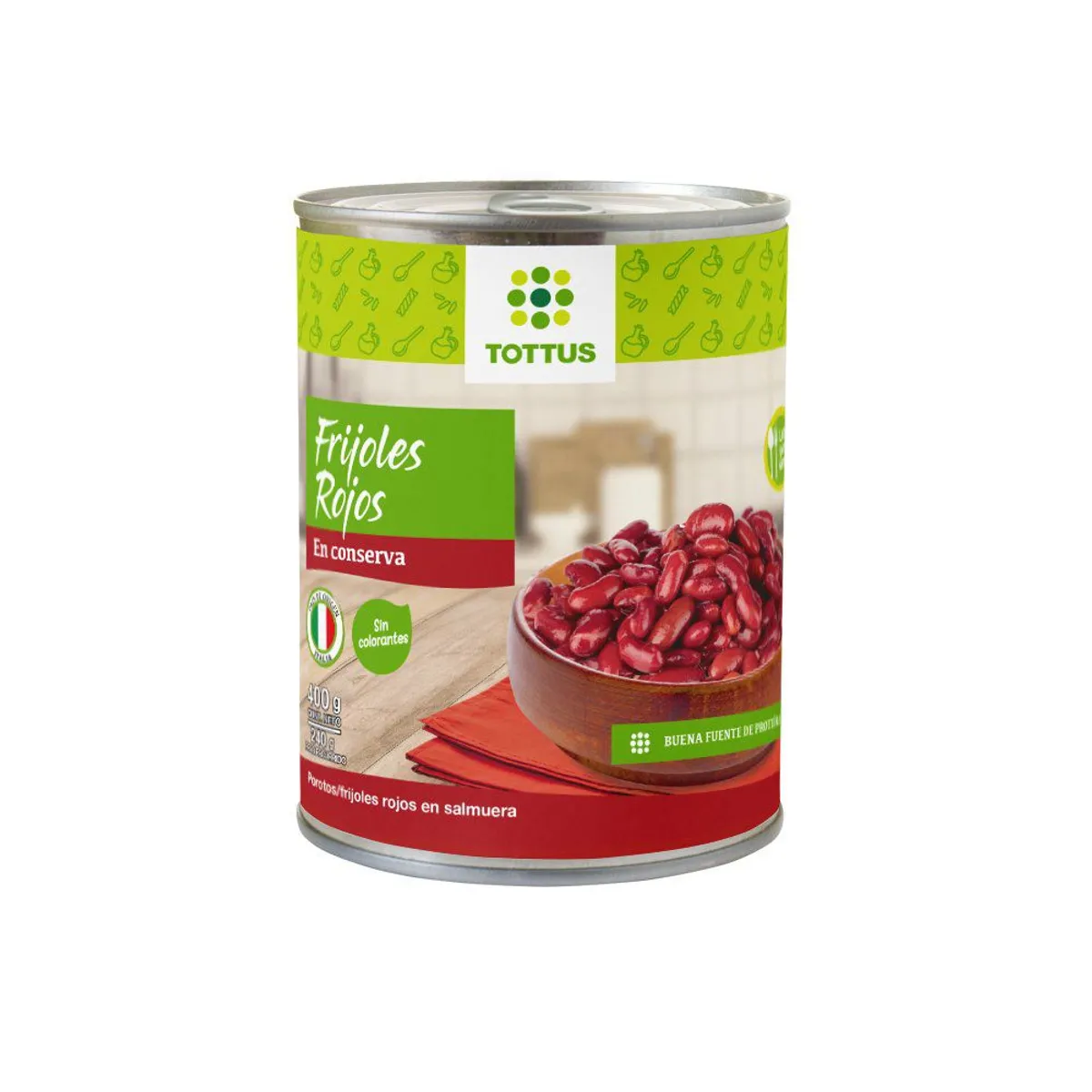 TOTTUS - Conserva de Frijoles Rojos en Salmuera 400 g