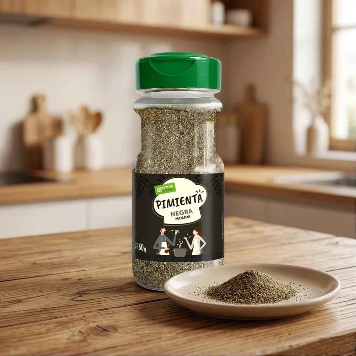 TOTTUS - Pimienta Negra Molida Tottus Empaque 60 g